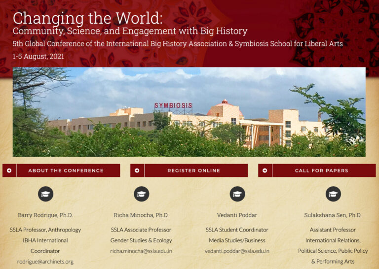 The 2021 International Big History Association Conference “Changing the World: Community, Science, and Engagement with Big History”