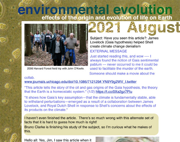 2021 August Environmental Evolution newsletter