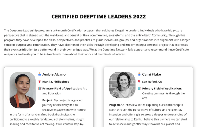 Meet our Certified Deeptime Leaders, Class of 2022