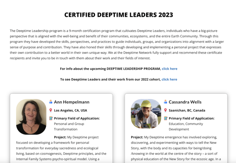 Meet our Certified Deeptime Leaders 2023
